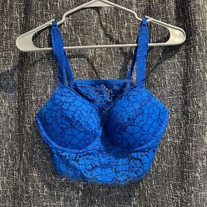 PINK Victoria's Secret Electric Blue Lace Bra